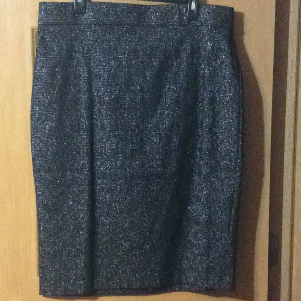 Black Shimmer Eloquii Stretch Pencil Skirt